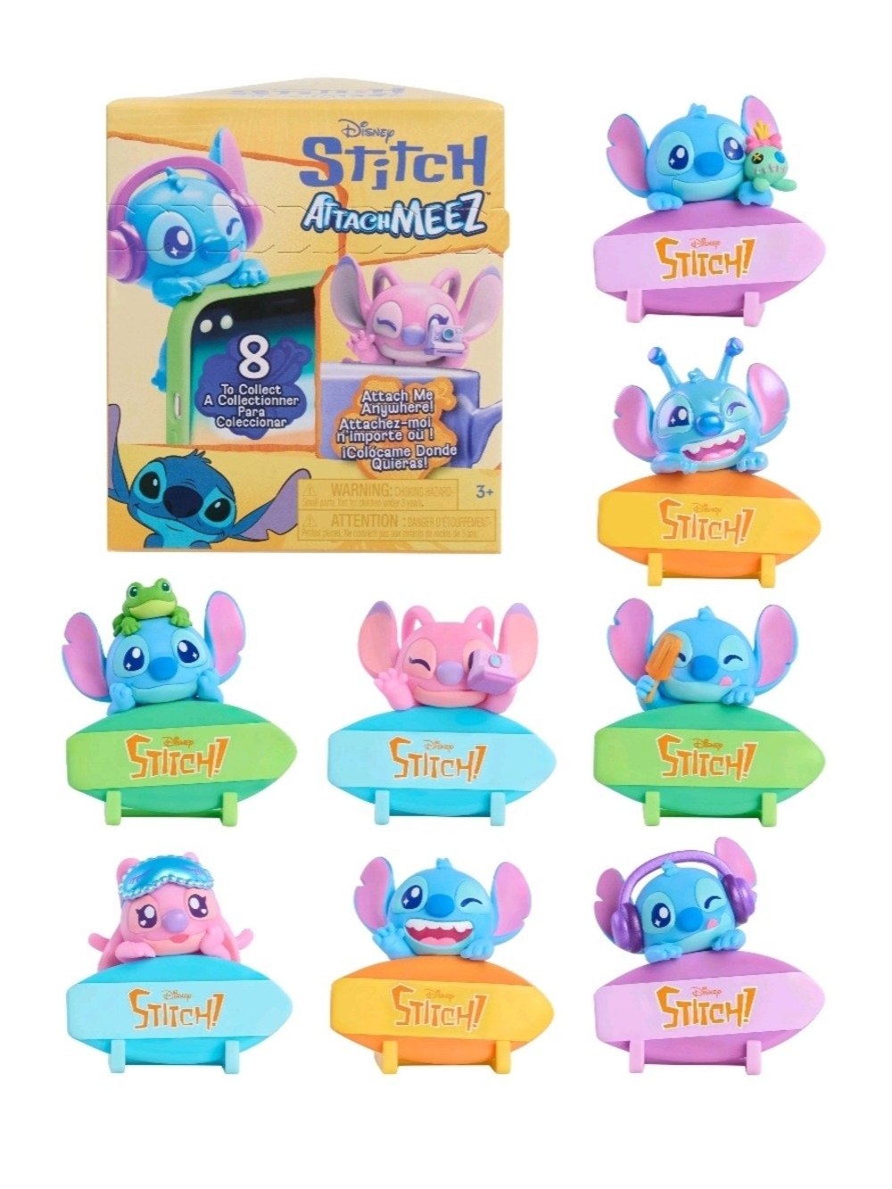 🚩Set Of 5◇Disney Stitch Attachmeez Collectible Mini Figure Blind Boxes
